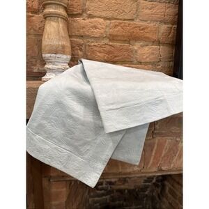 2 SFERRA BROS Matelassé Quilted Standard Pillow Shams Soft, Robins, Egg Blue